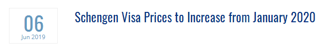 [政策速遞]定了！申根簽證申請(qǐng)費(fèi)用最快將于2020年1月上漲