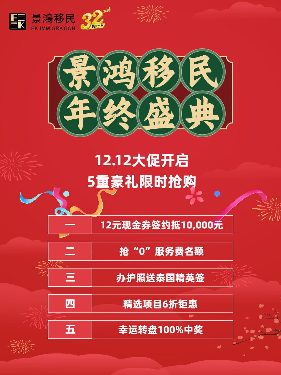景鴻雙十二年終盛典，0服務費、買一送一鉅惠福利來襲！