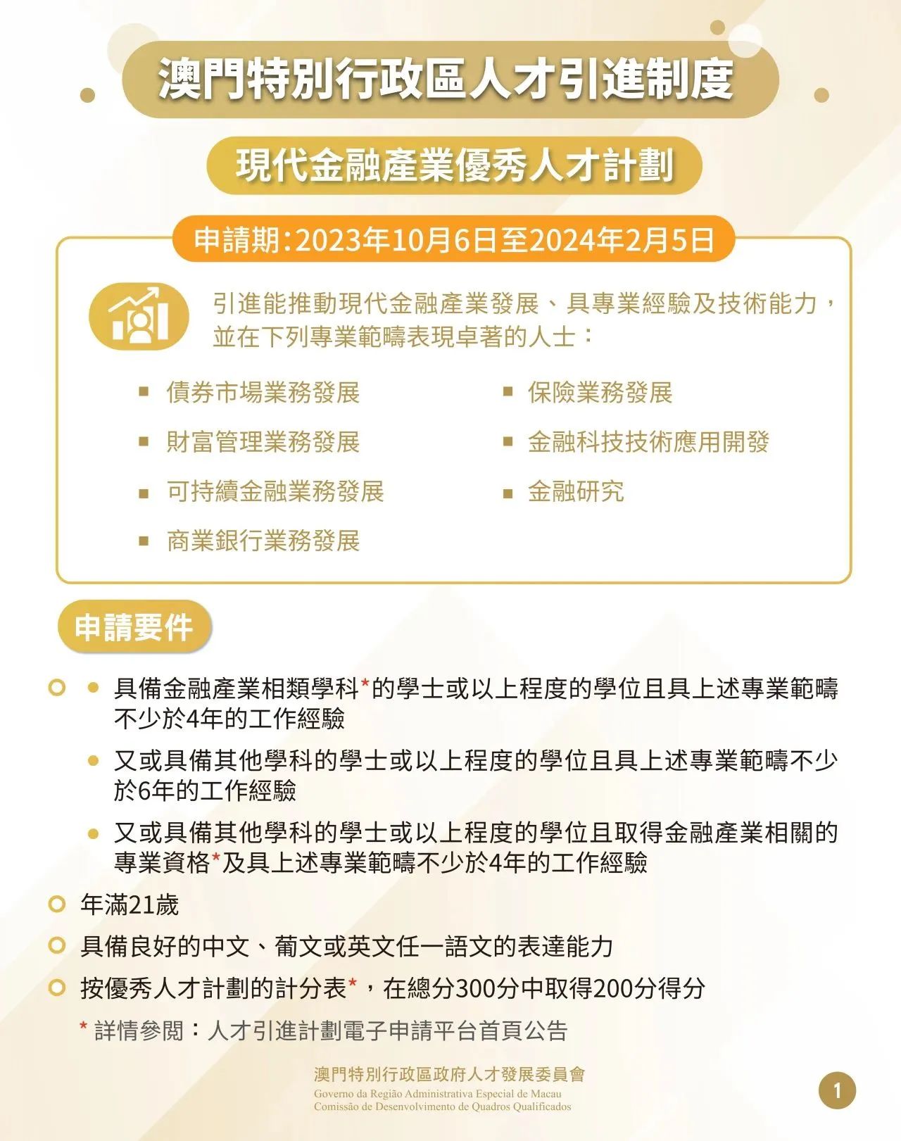 想拿澳門身份的請看過來！澳門再公布一類人才的移居申請要求，看看您是否符